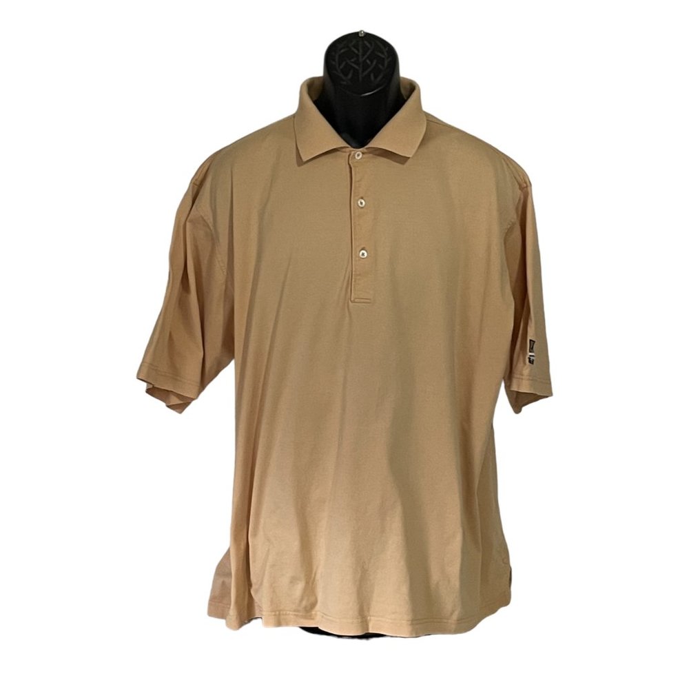 Fairway & Greene Golf SS Shirt, Tan w/ emblem, XL (081521-4)
